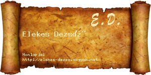 Elekes Dezső névjegykártya