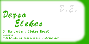 dezso elekes business card