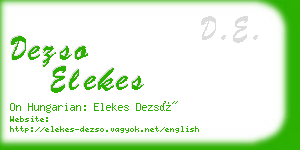 dezso elekes business card